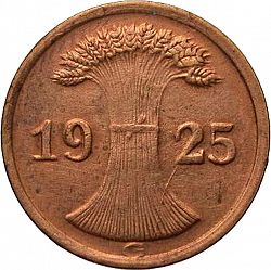 Large Reverse for 2 Pfenning 1925 coin