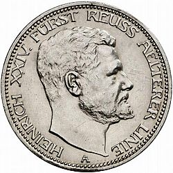 Large Obverse for 3 Mark 1909 coin