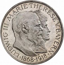 Large Obverse for 3 Mark 1918 coin