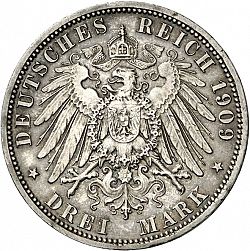 Large Reverse for 3 Mark 1909 coin