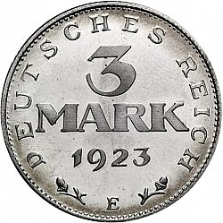 Large Obverse for 3 Mark 1923 coin