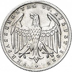 Large Reverse for 3 Mark 1922 coin