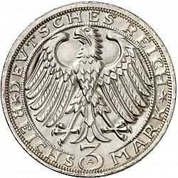 Large Obverse for 3 Reichsmark 1928 coin