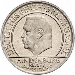 Large Obverse for 3 Reichsmark 1929 coin