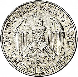 Large Obverse for 3 Reichsmark 1930 coin