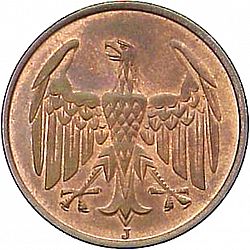 Large Reverse for 4 Pfenning 1932 coin