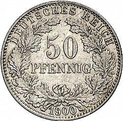 Large Obverse for 50 Pfenning 1900 coin