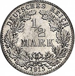 Large Obverse for 1/2 Mark 1915 coin
