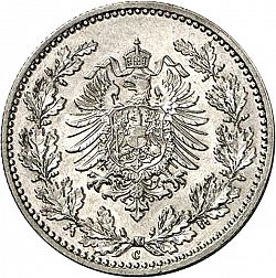 Large Reverse for 50 Pfenning 1877 coin
