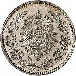 Large Reverse for 50 Pfenning 1877 coin