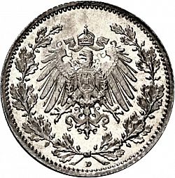 Large Reverse for 1/2 Mark 1915 coin