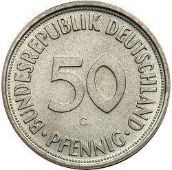 Large Obverse for 50 Pfennig 1966 coin