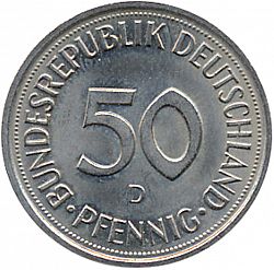 Large Obverse for 50 Pfennig 1985 coin