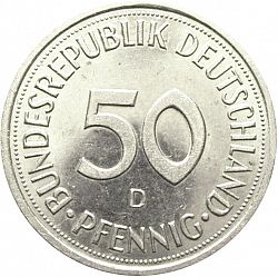 Large Obverse for 50 Pfennig 1992 coin