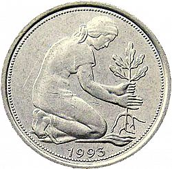 Large Reverse for 50 Pfennig 1993 coin