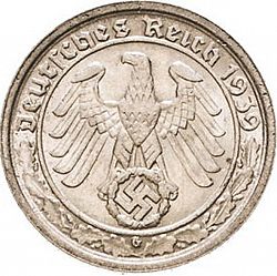 Large Obverse for 50 Reichspfenning 1939 coin