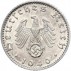 Large Obverse for 50 Reichspfenning 1940 coin