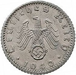 Large Obverse for 50 Reichspfenning 1940 coin
