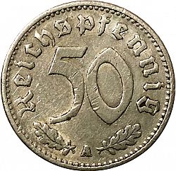 Large Reverse for 50 Reichspfenning 1935 coin