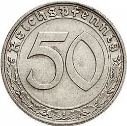 Large Reverse for 50 Reichspfenning 1938 coin