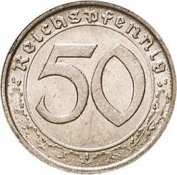 Large Reverse for 50 Reichspfenning 1939 coin