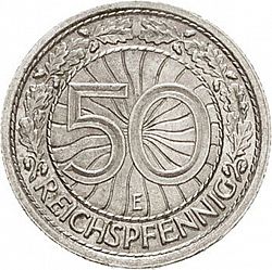 Large Reverse for 50 Pfenning 1932 coin