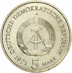 Large Obverse for 5 Mark 1971 coin