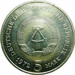 Large Obverse for 5 Mark 1972 coin
