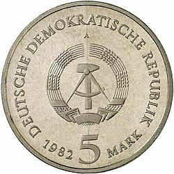 Large Obverse for 5 Mark 1982 coin