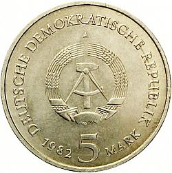 Large Obverse for 5 Mark 1982 coin