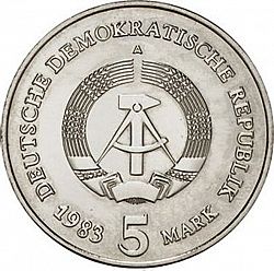 Large Obverse for 5 Mark 1983 coin