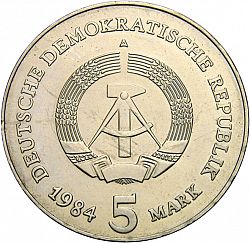 Large Obverse for 5 Mark 1984 coin