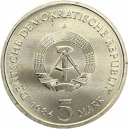 Large Obverse for 5 Mark 1984 coin