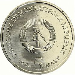 Large Obverse for 5 Mark 1984 coin