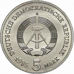 Large Obverse for 5 Mark 1985 coin