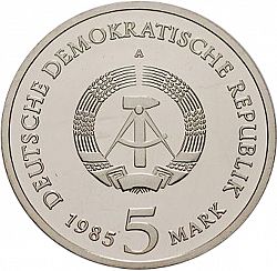 Large Obverse for 5 Mark 1985 coin