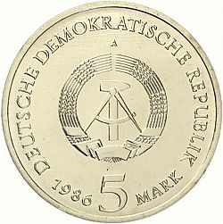 Large Obverse for 5 Mark 1986 coin