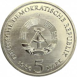 Large Obverse for 5 Mark 1986 coin
