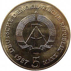 Large Obverse for 5 Mark 1987 coin