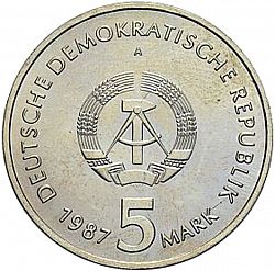 Large Obverse for 5 Mark 1987 coin