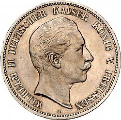 Large Obverse for 5 Mark 1891 coin