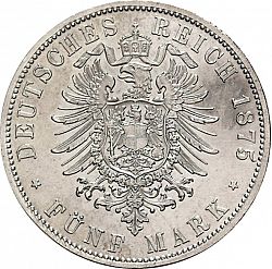 Large Reverse for 5 Mark 1875 coin