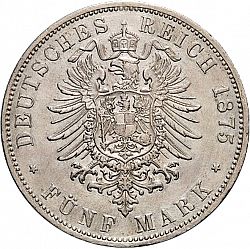 Large Reverse for 5 Mark 1875 coin