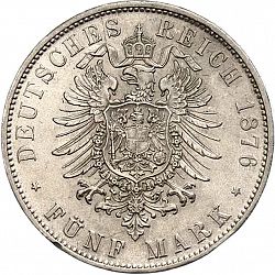 Large Reverse for 5 Mark 1876 coin