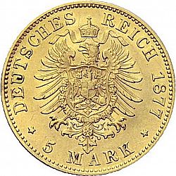 Large Reverse for 5 Mark 1877 coin