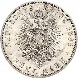 Large Reverse for 5 Mark 1888 coin