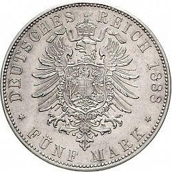 Large Reverse for 5 Mark 1888 coin