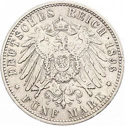 Large Reverse for 5 Mark 1896 coin