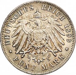Large Reverse for 5 Mark 1899 coin