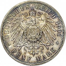 Large Reverse for 5 Mark 1901 coin